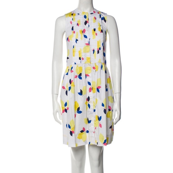 ♠️ Kate Spade ♠️ EUC Lemon Zest Sleeveless Dress Tuxedo Front Size S - Picture 2 of 10